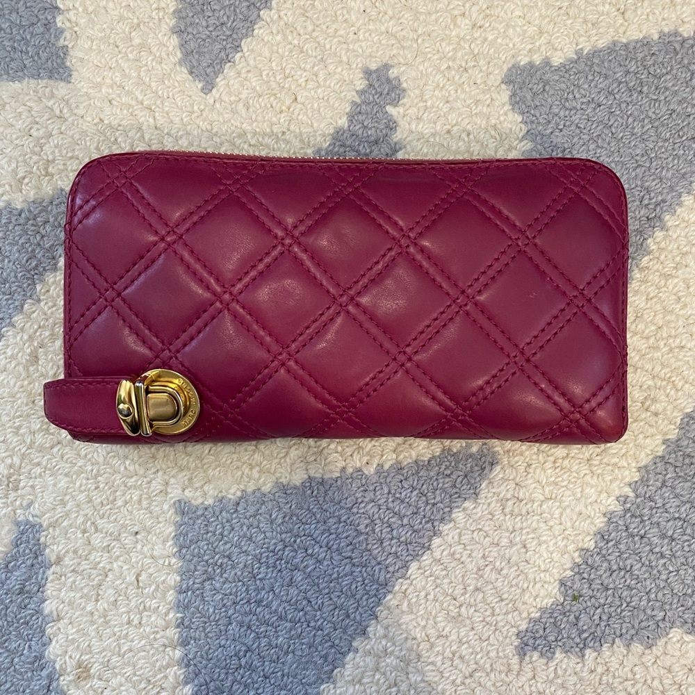 Marc Jacobs quilted continental wallet in magenta
